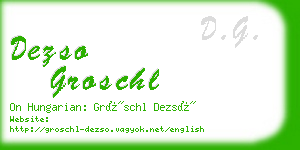 dezso groschl business card